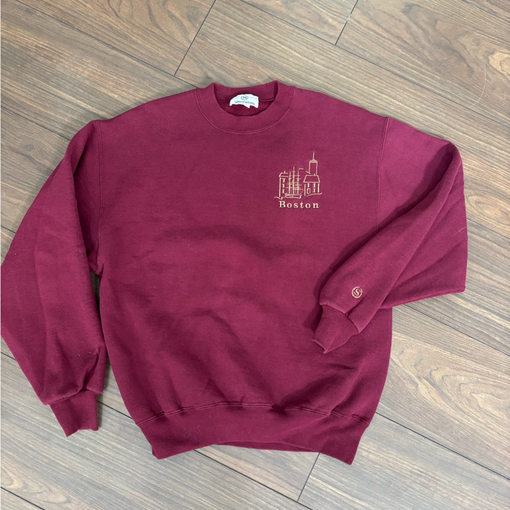 Boston Crewneck Sweatshirt - Men's Maroon Crewneck